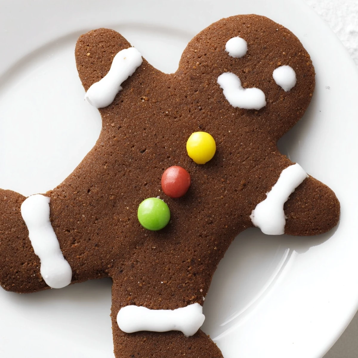 Soft-centered Gingerbread Man with Buttons cookies arranged on a rustic platter for a holiday dessert spread.