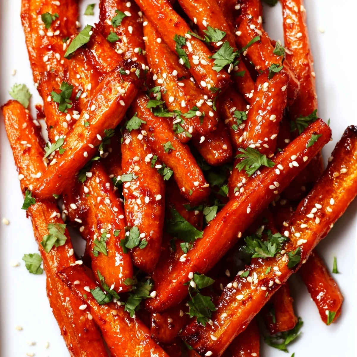 Vegan and gluten-free Spicy Harissa Roasted Carrots served warm alongside a grain bowl for dinner.