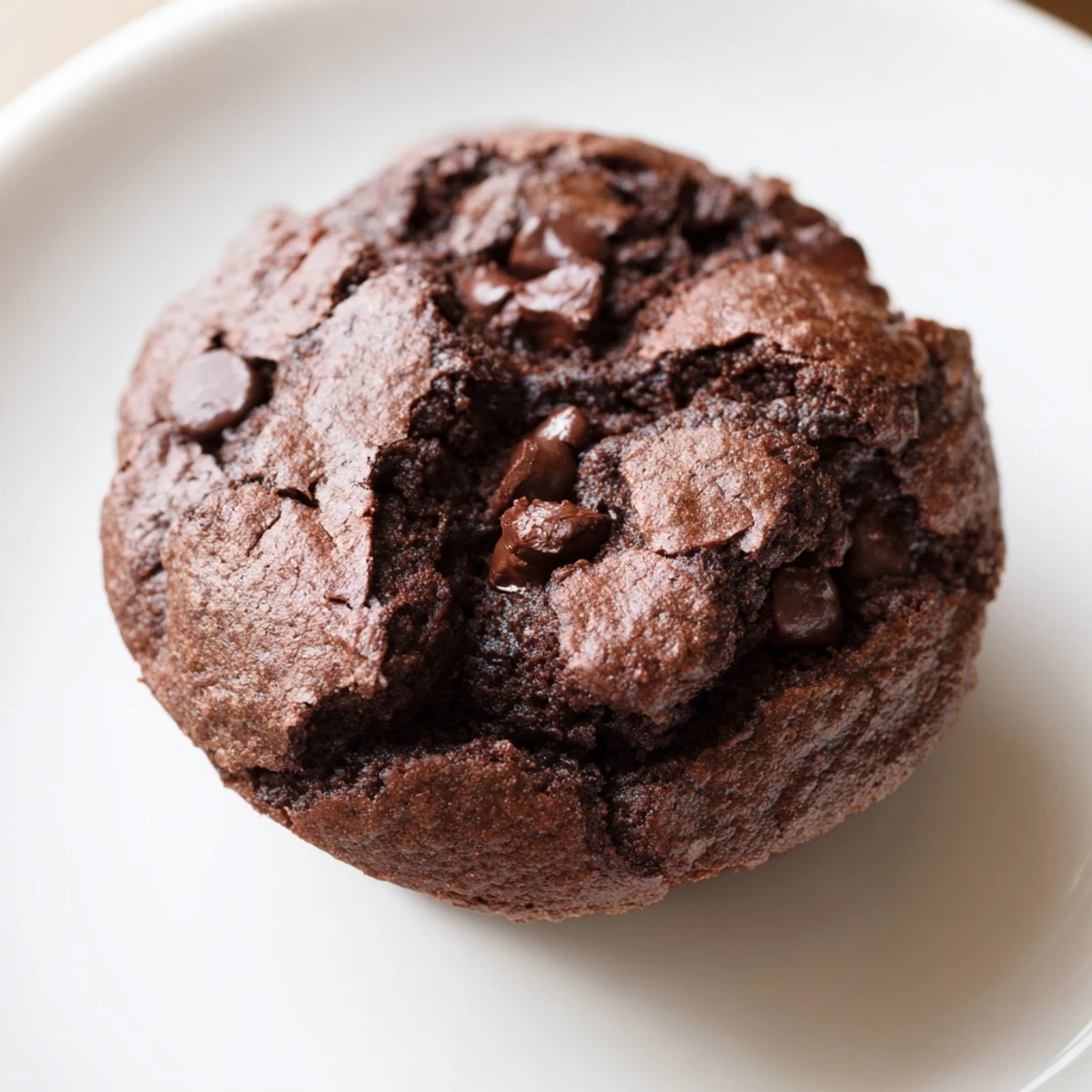 Warm Chocolate Muffin Tops with chips on a cooling rack, showcasing crispy edges and soft centers for a snack.
