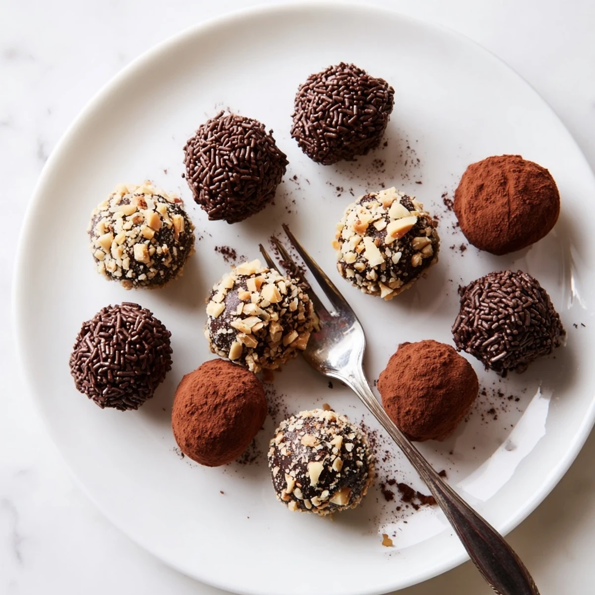 A small box of homemade Irish Cream Truffles is presented with gift ribbon, perfect for holiday gifting.