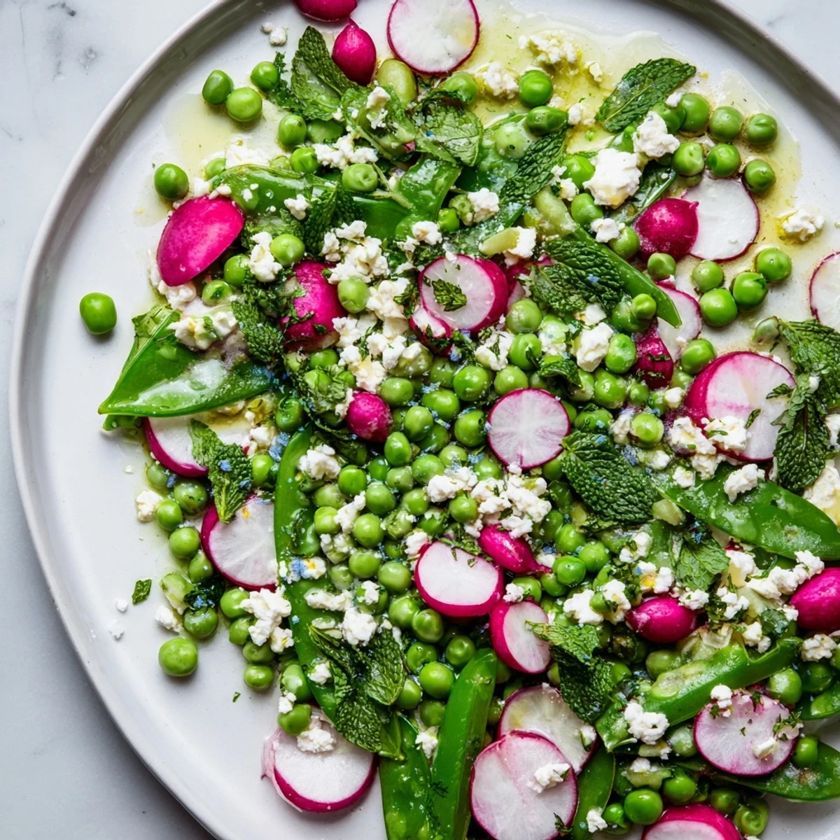Bright spring peas, crisp radish slices, and creamy feta in this Spring Pea Salad with Radishes and Feta.