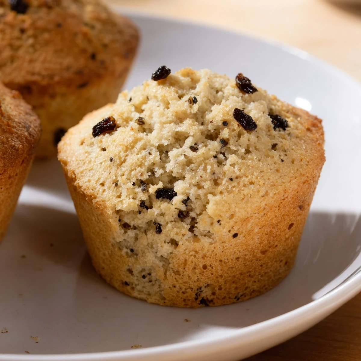 Freshly baked Mini Irish Soda Bread Muffins cooling on a wire rack with golden tops and visible currants.