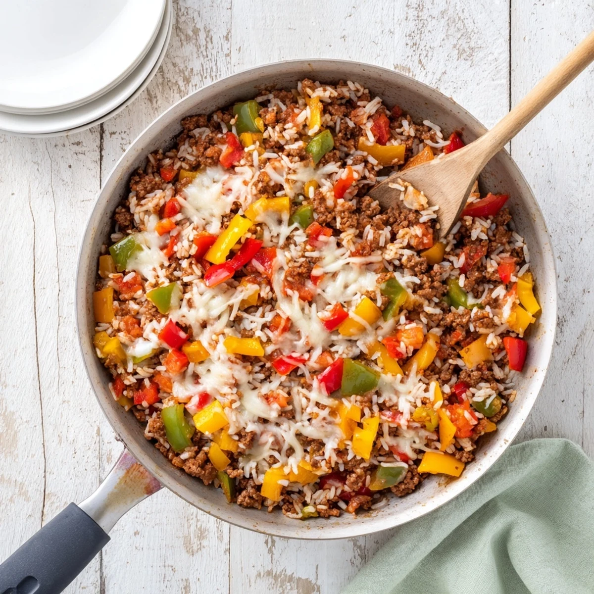 Serving suggestion for Unstuffed Pepper Skillet, a hearty one-pan meal perfect for busy American weeknights.