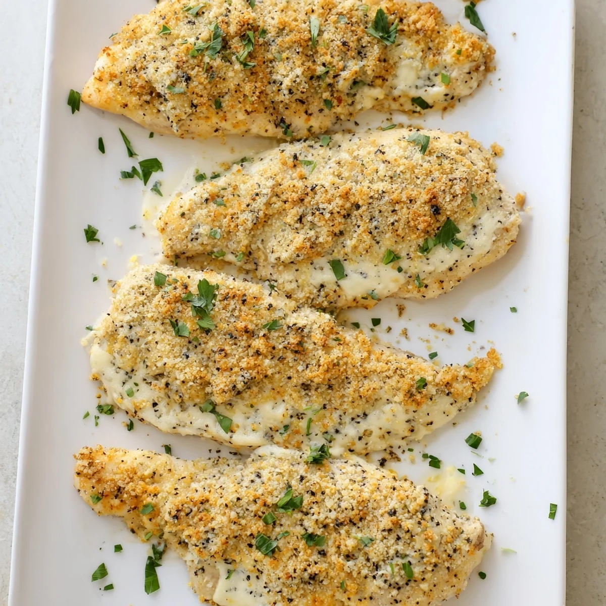 Melt In Your Mouth Chicken served hot with fresh parsley and roasted vegetables.