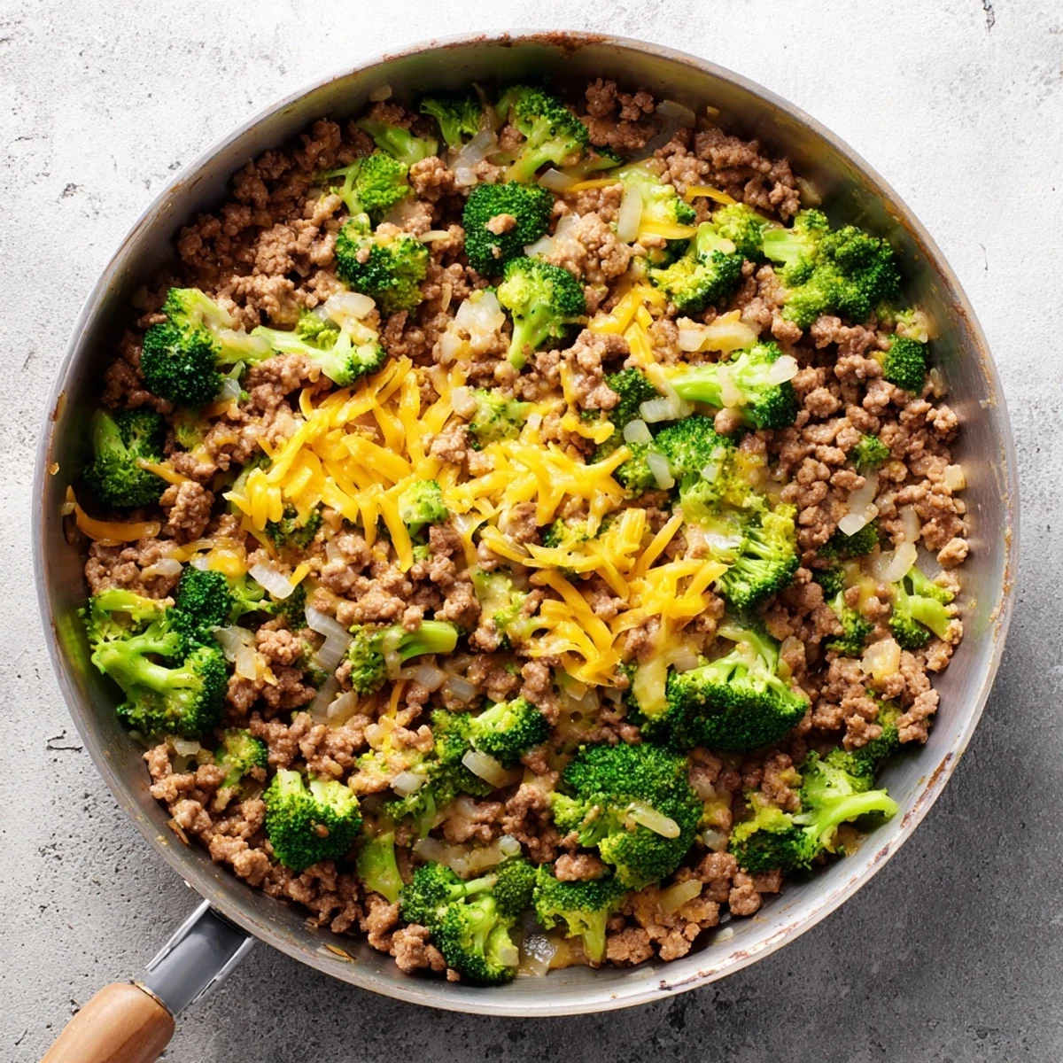 Sizzling ground beef and bright broccoli florets fill this Keto Hamburger Broccoli Skillet ready for a weeknight meal.