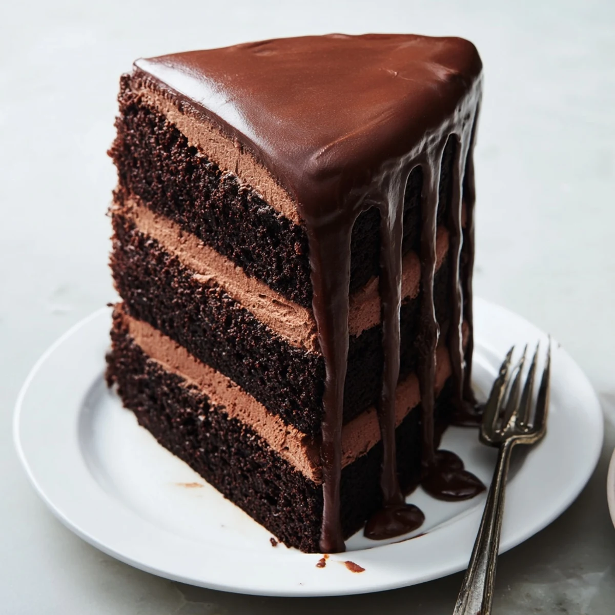 Freshly baked Triple Matilda Chocolate Cake layers cool on a wire rack, showcasing their moist, tender crumb before frosting.