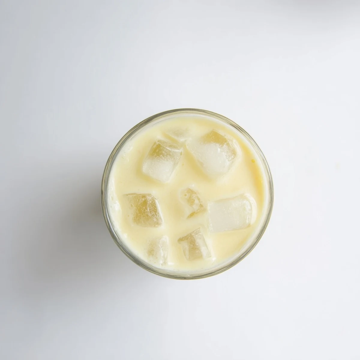 Creamy durian smoothie blended with banana and coconut milk in chilled glasses