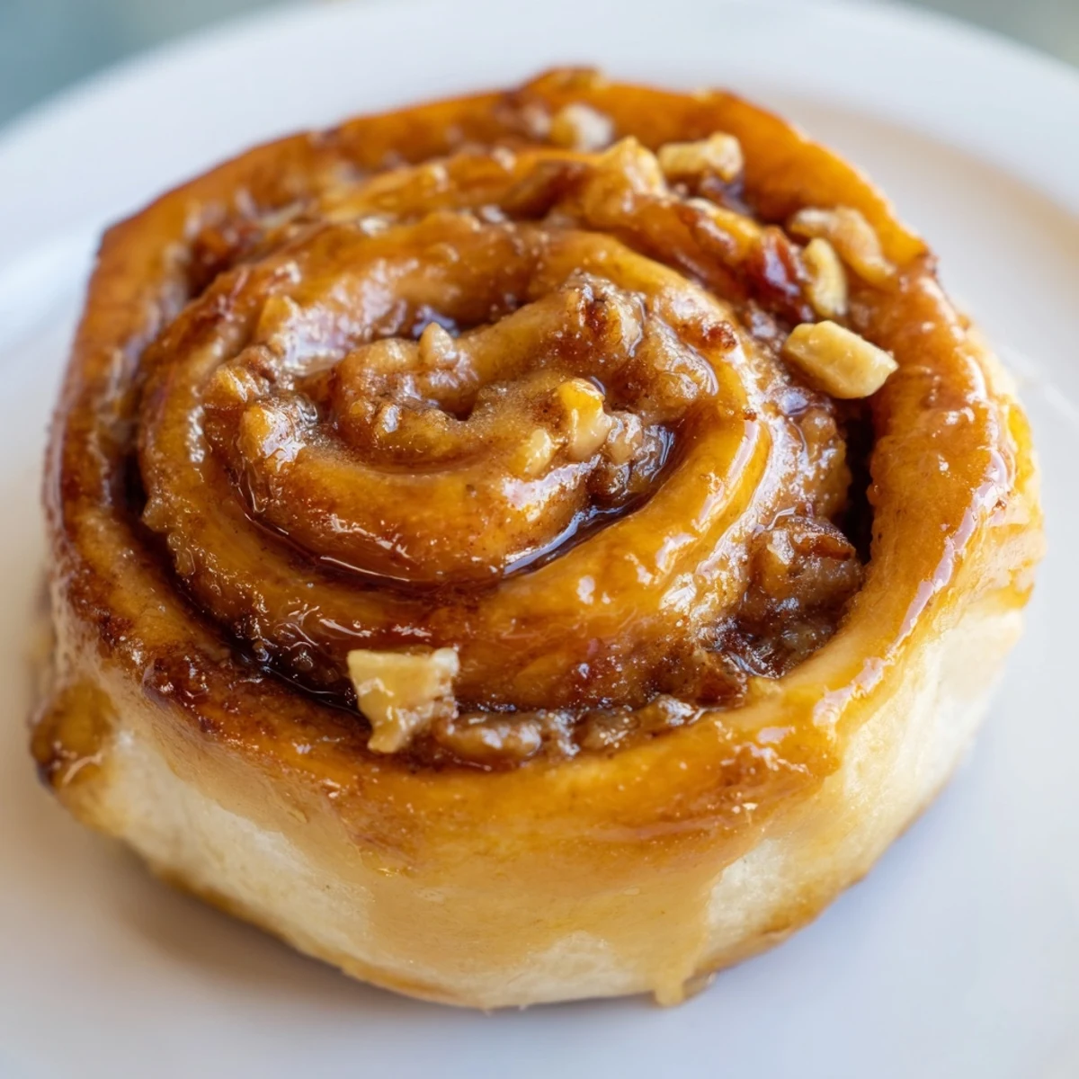 Freshly baked Vietnamese cinnamon date sticky buns topped with buttery honey brown sugar glaze