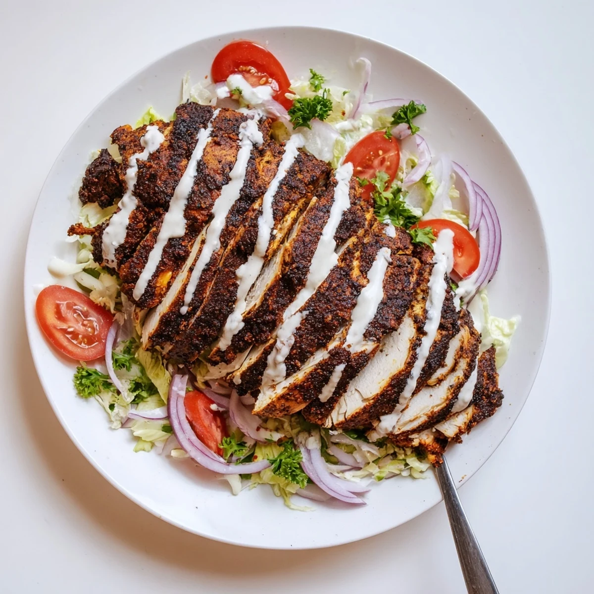 Tender marinated chicken shawarma grilled to perfection with zesty homemade garlic dipping sauce