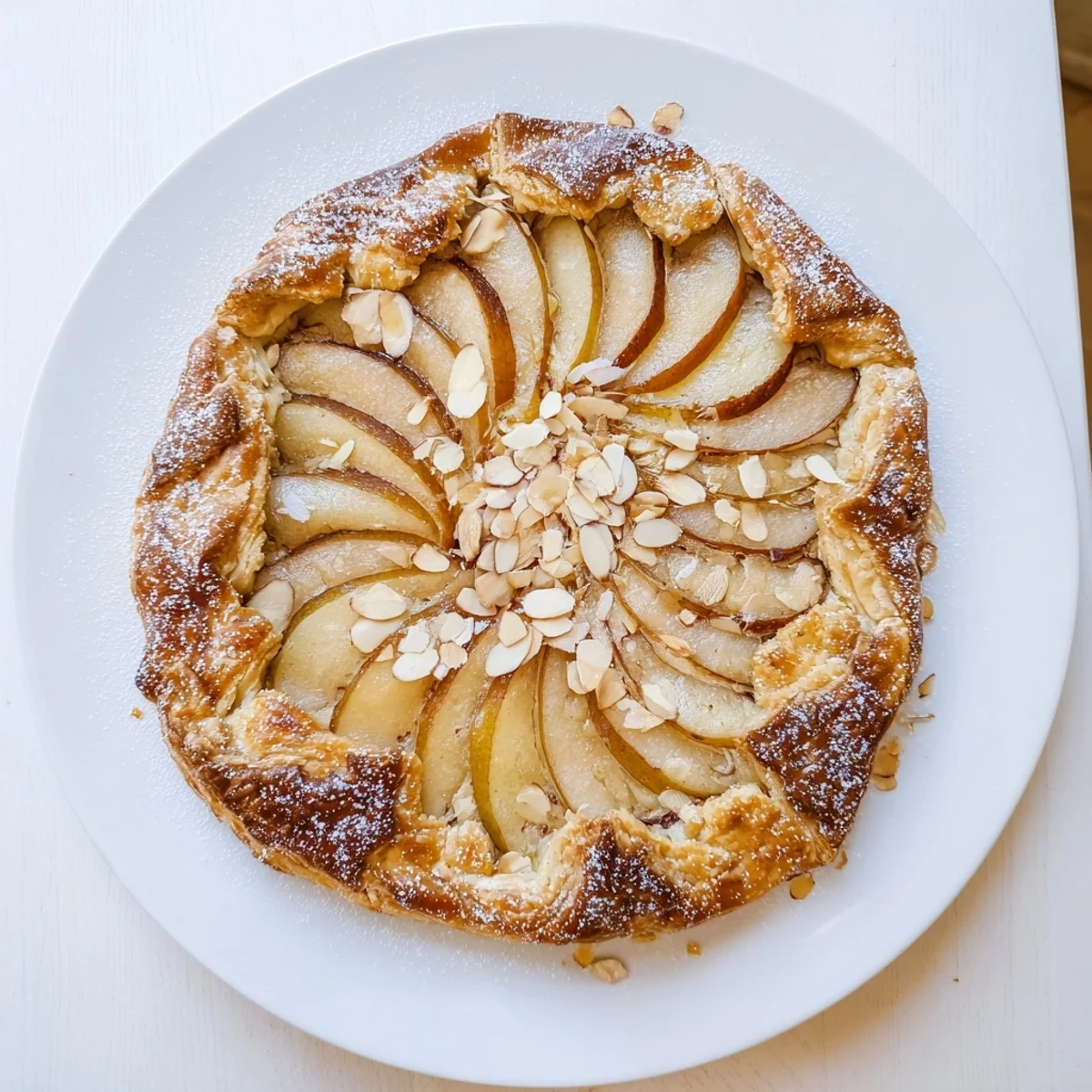 Golden spiced pear and puff pastry tarts arranged on a wire cooling rack