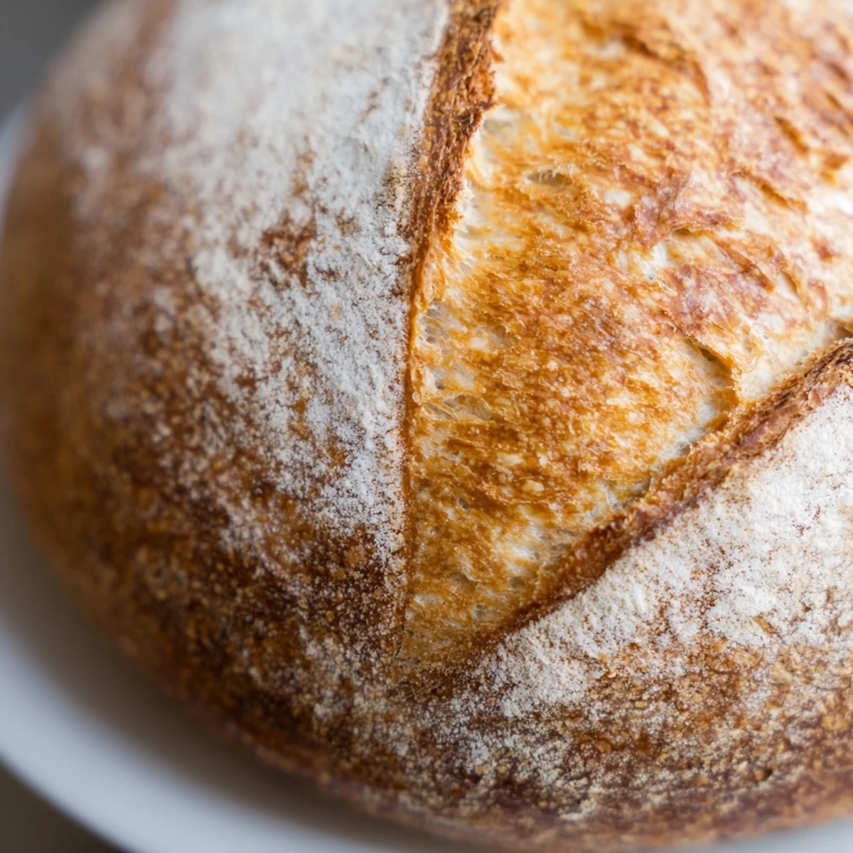 Golden brown crusty French bread rolls fresh from the oven with flour-dusted tops