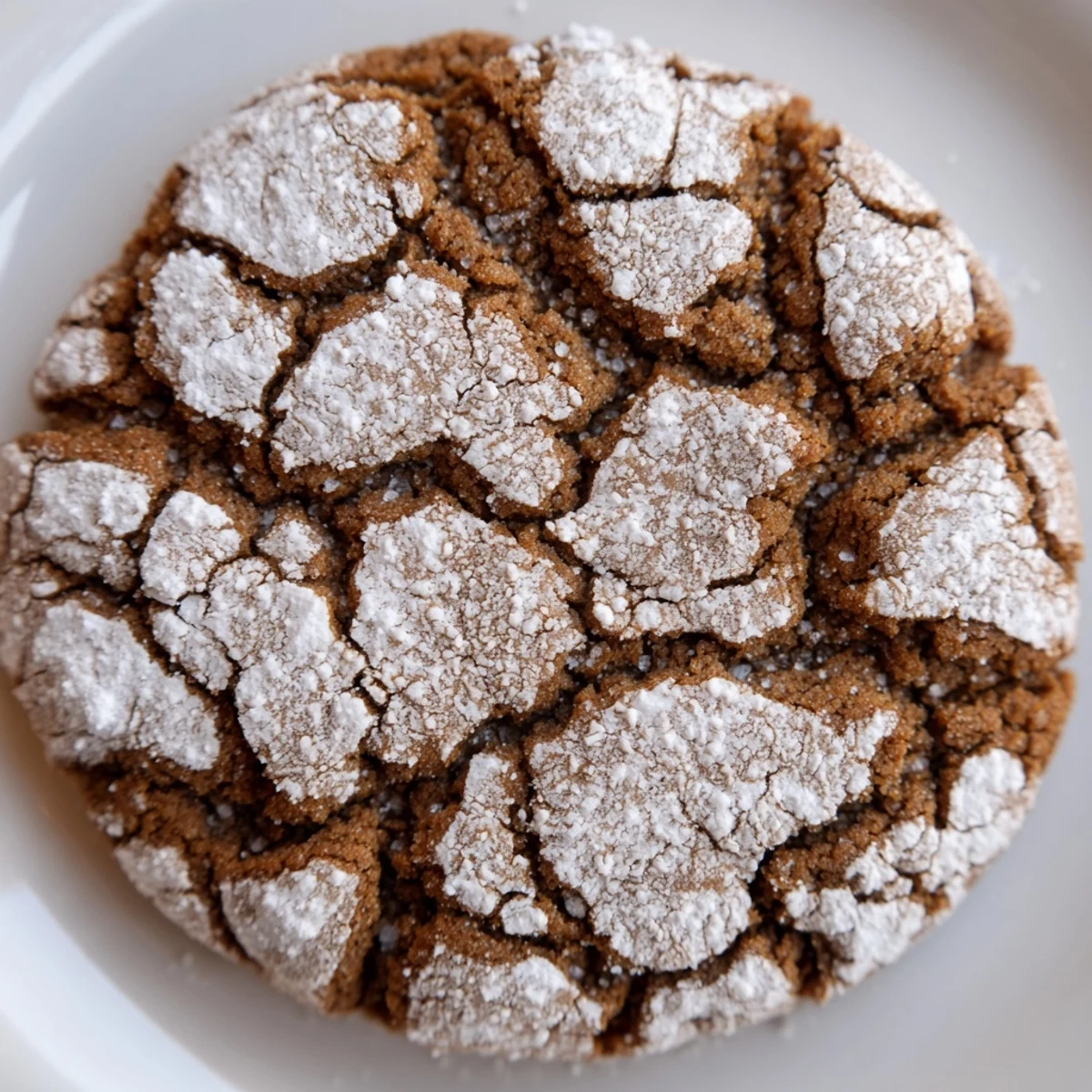 Chewy gingerbread crinkle cookies with cracked sugar coating fresh from the oven