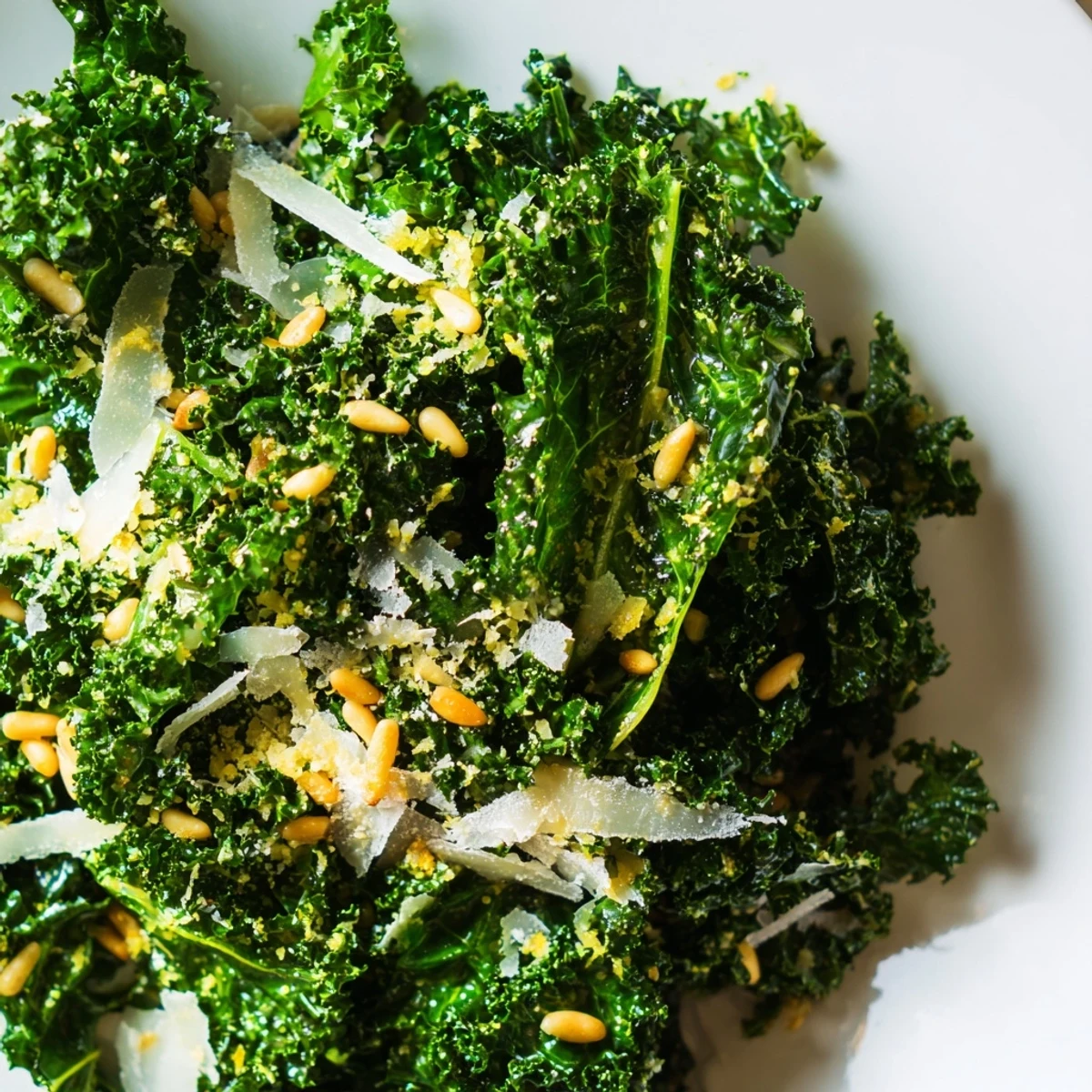 Garlic Lemon Parmesan Kale Salad