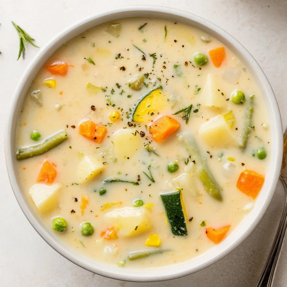 Creamy Vegetable Soup Recipe steaming in bowl, silky texture, fresh parsley garnish