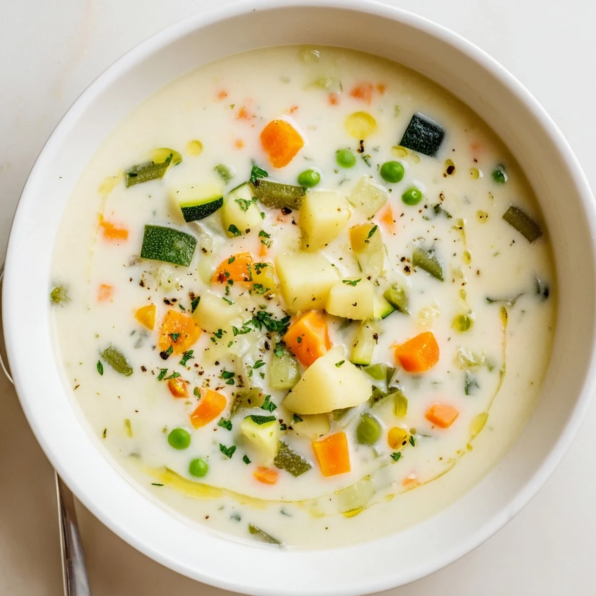 Hearty Creamy Vegetable Soup Recipe velvety, fragrant with thyme, perfect cool evenings