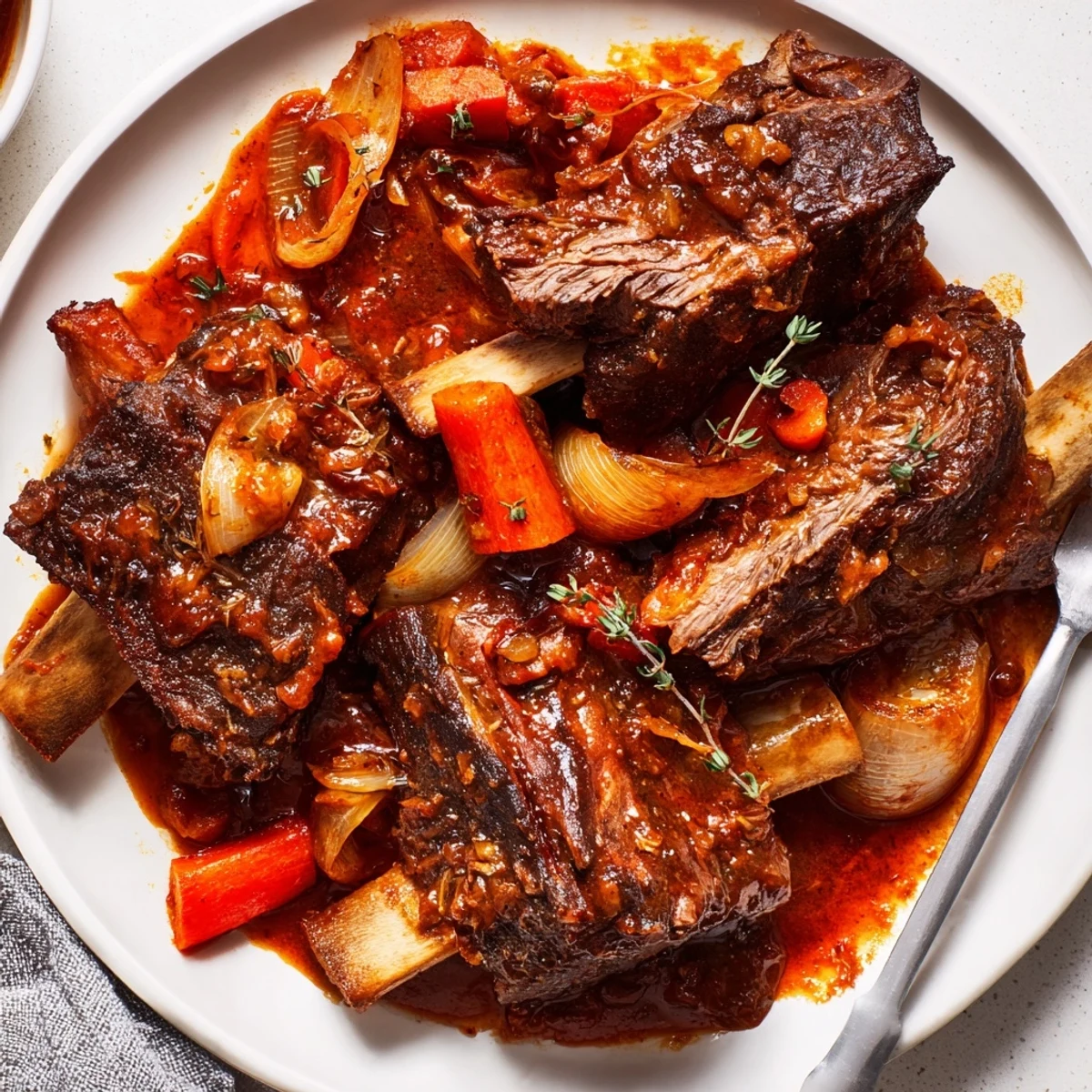Slow Cooker Beef Short Ribs falling off bone in rich red wine sauce