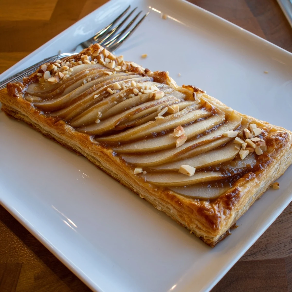 Pear Puff Pastry Recipe: golden sheets cradling cinnamon-scented pear slices.