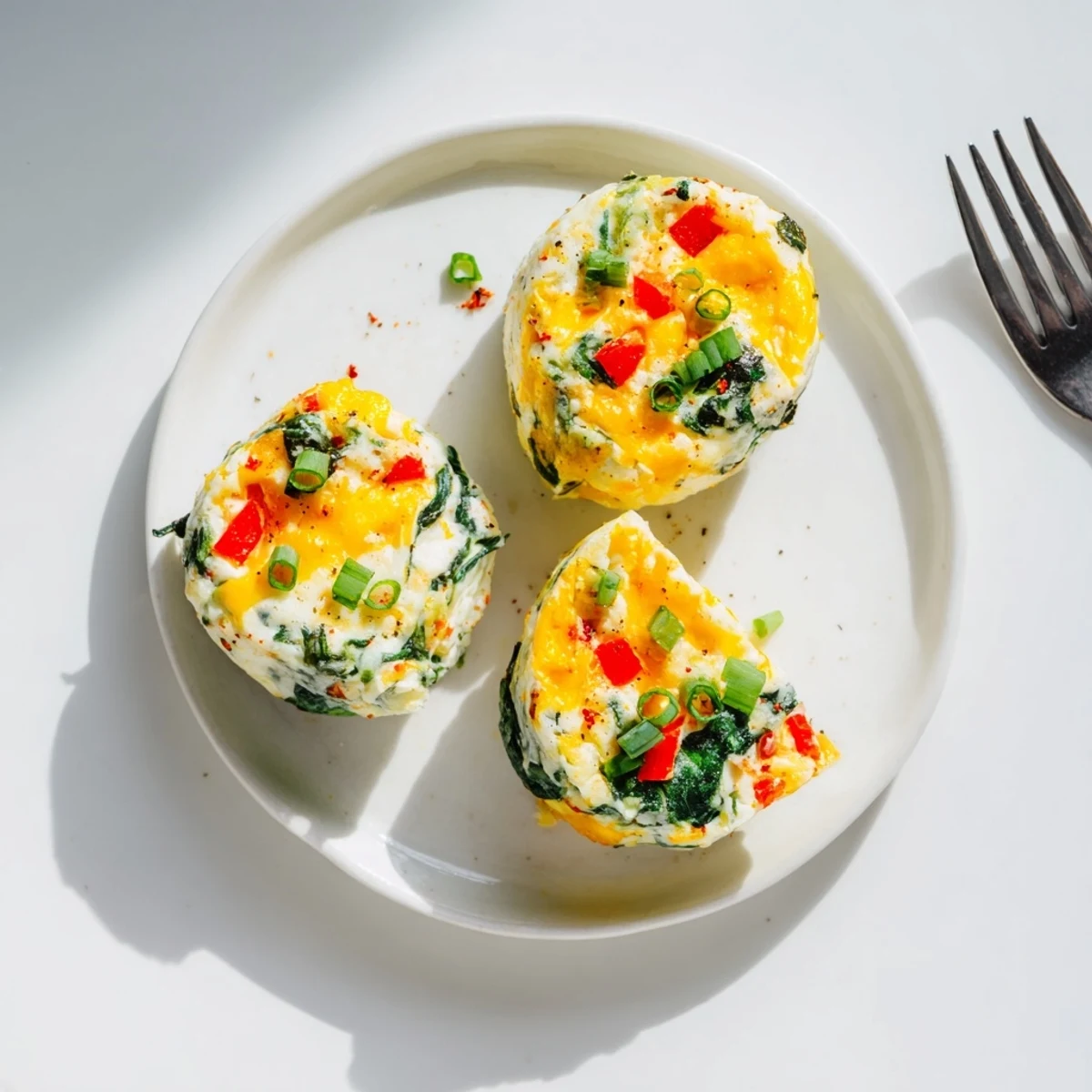 High Protein Egg White Bites With Cottage Cheese, golden tops, baked and fluffy.