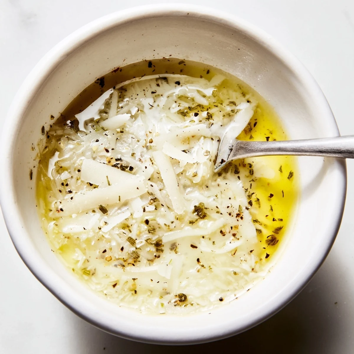 Bright Parmesan Vinaigrette Recipe in a jar, silky olive oil sheen, ready to serve