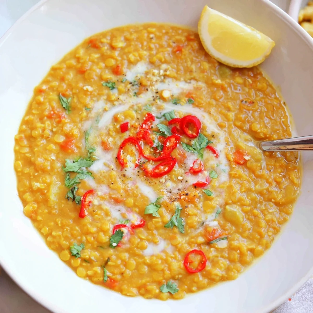 Hearty One Pot Lentil Dal simmering in Dutch oven, ready with rice