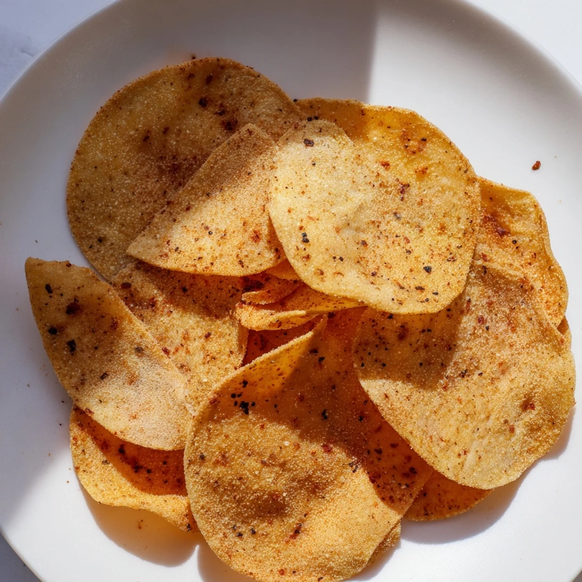 Homemade chickpea chips baking in oven until perfectly golden and crunchy