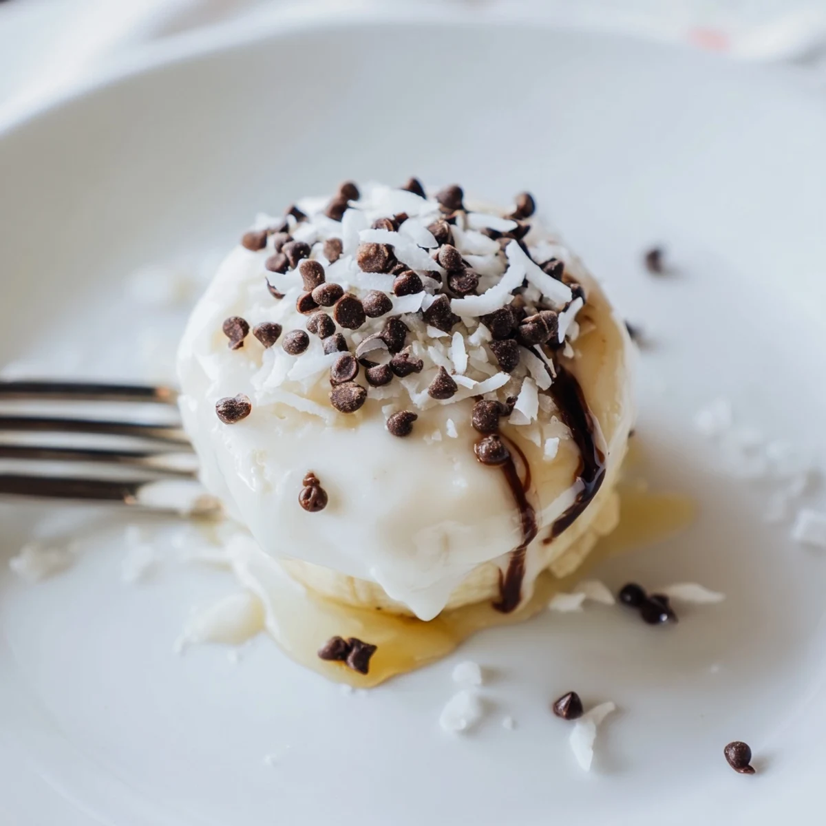 Serve Frozen Banana Yogurt Bites slightly thawed, sweet banana flavor, crunchy nuts