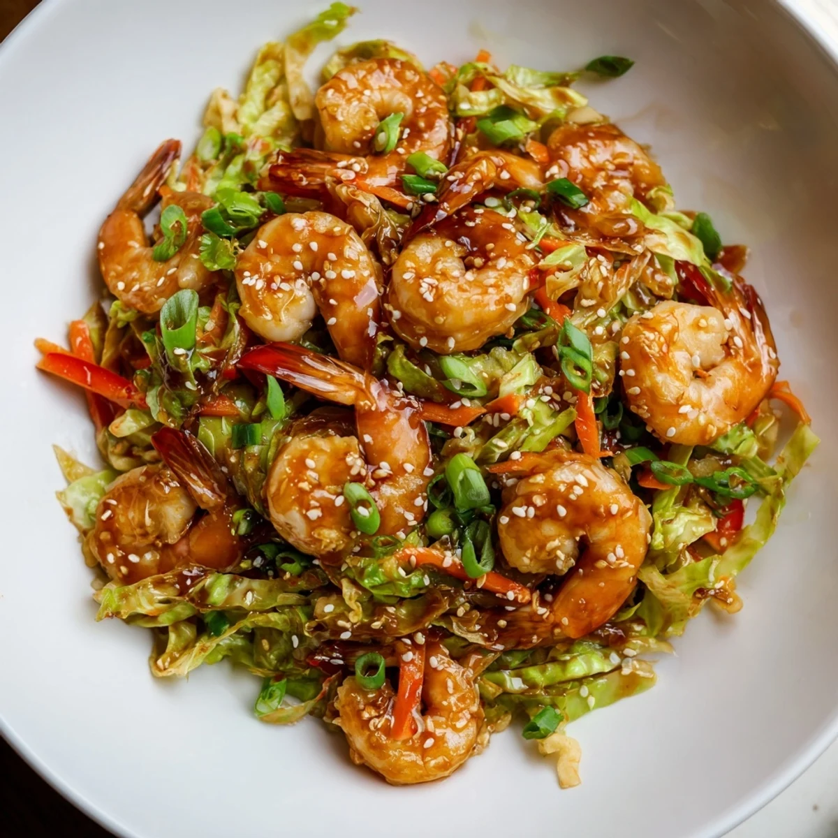 Weeknight bowl featuring Delicious Asian Shrimp And Cabbage Stir Fry, tangy sauce
