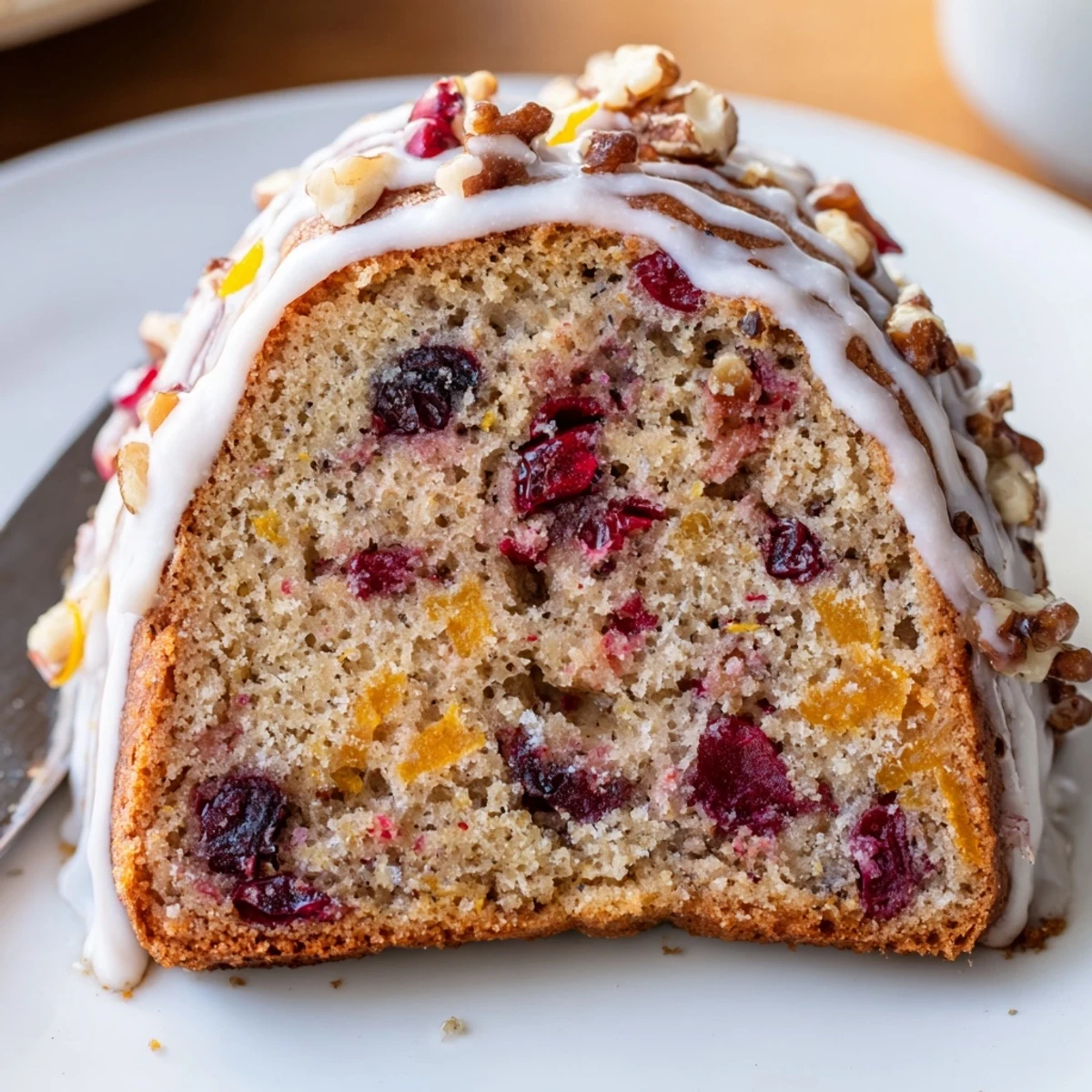 Cranberry Orange Bread, golden-crusted and moist, studded with tart cranberries and zest.