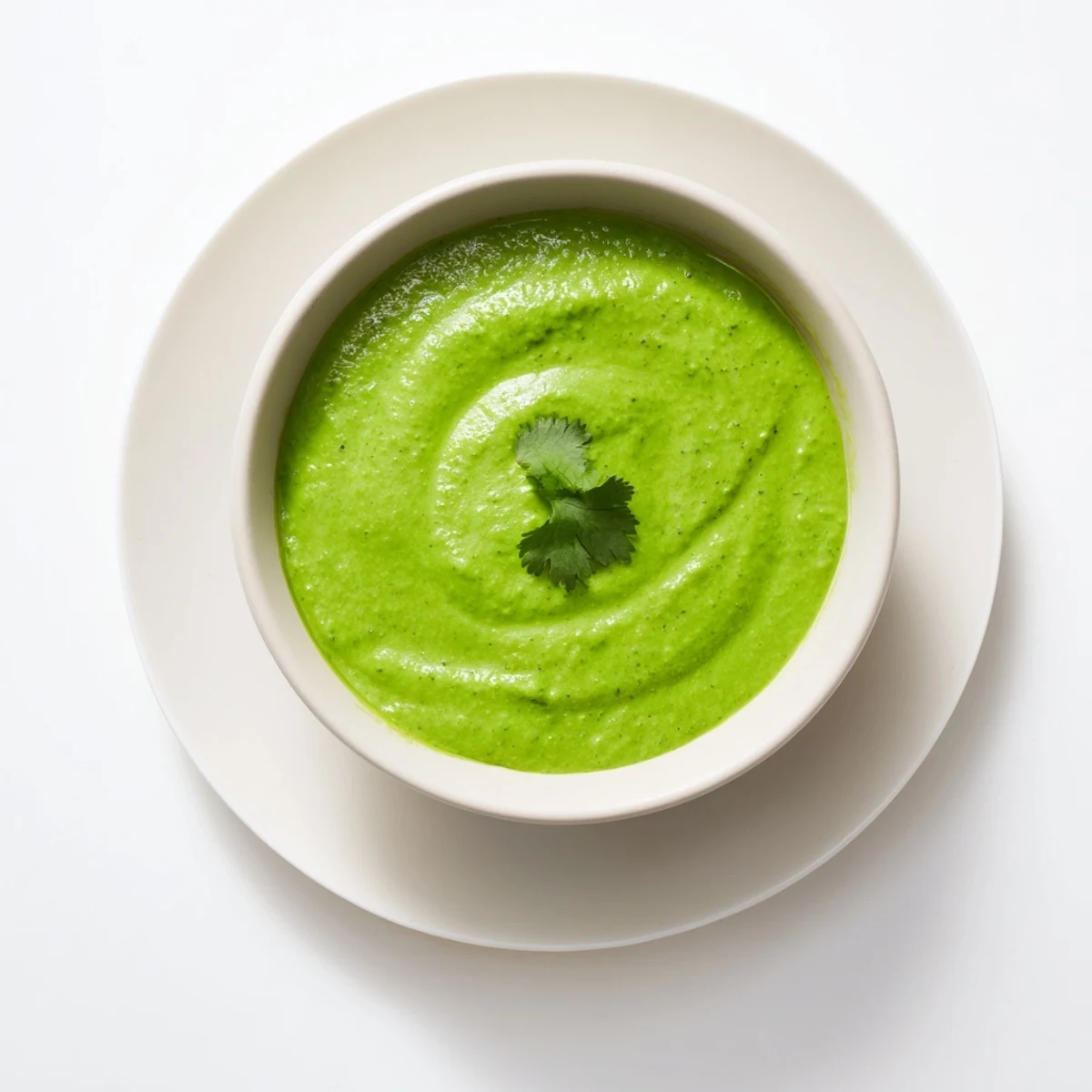 Creamy Peruvian green sauce aji verde drizzled over grilled chicken and roasted vegetables