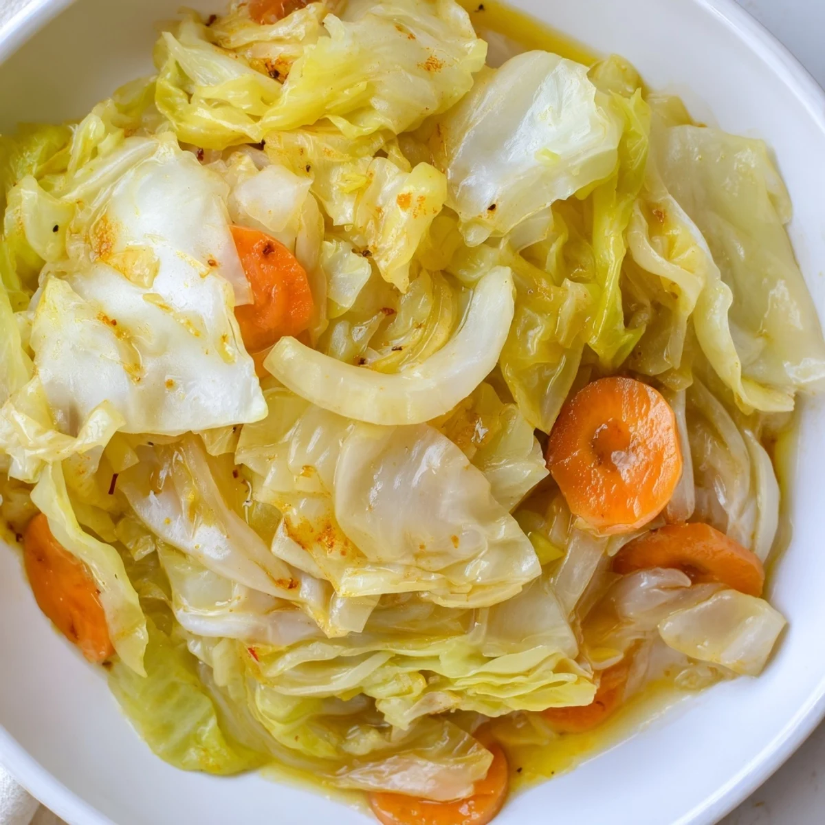 Slow-simmered Savory Braised Cabbage Recipe releasing garlicky, tangy aroma of apple cider