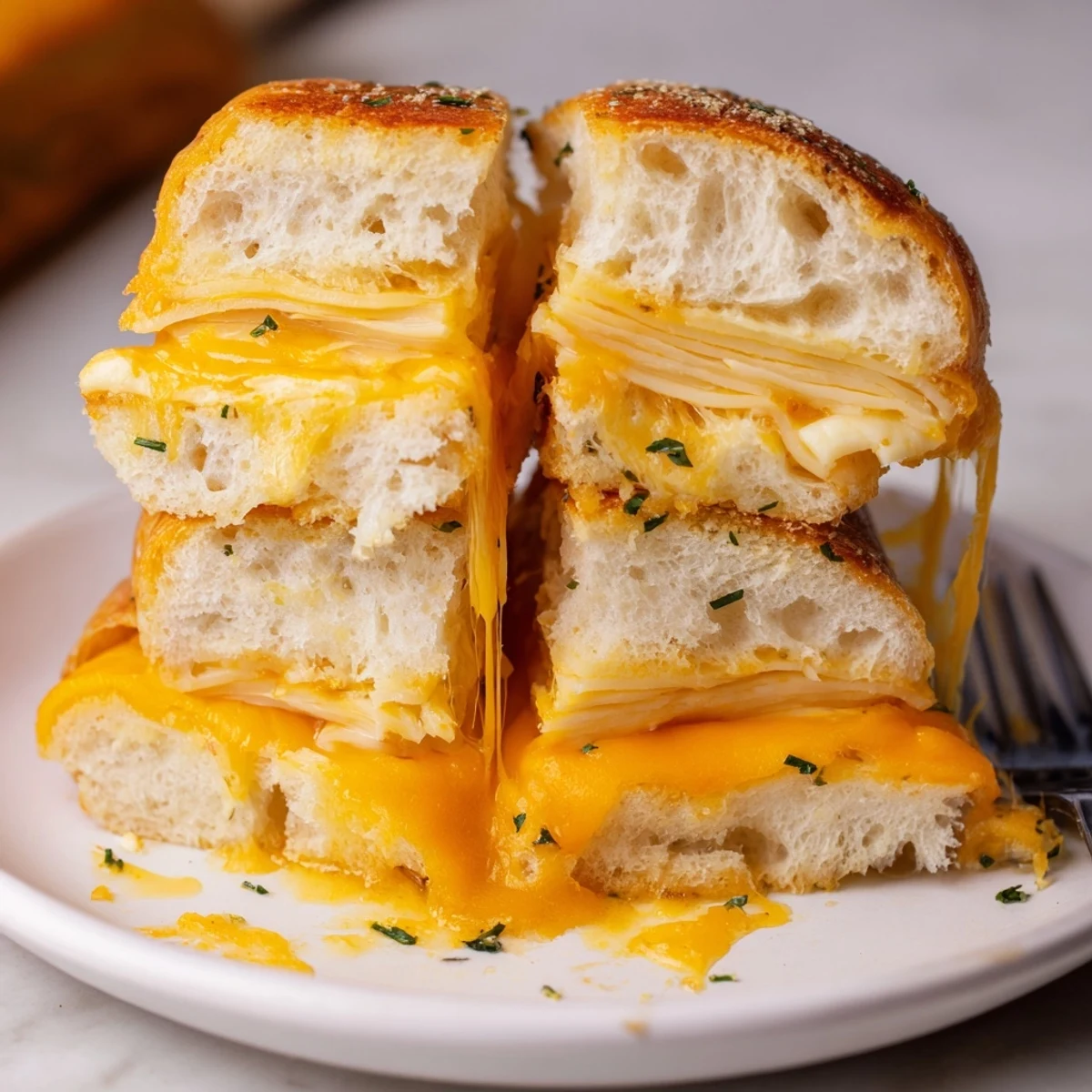 Sliceable Mini Grilled Cheese Hawaiian Rolls Recipe buttery tops, melted cheddar and mozzarella oozing