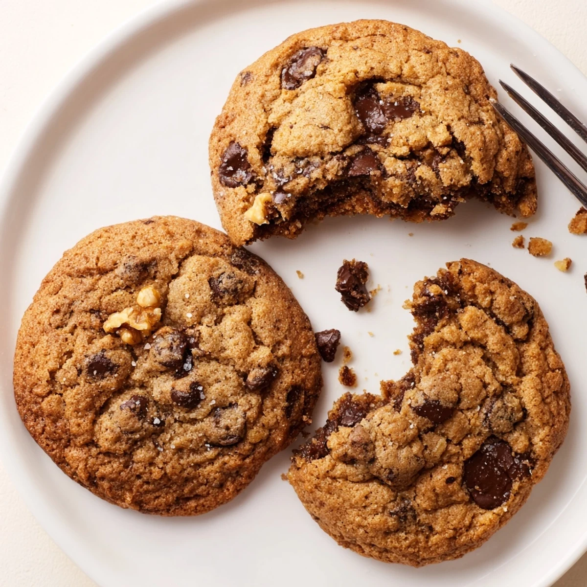 Classic Chocolate Chip Cookies on parchment lined sheet, golden edges, melty chips
