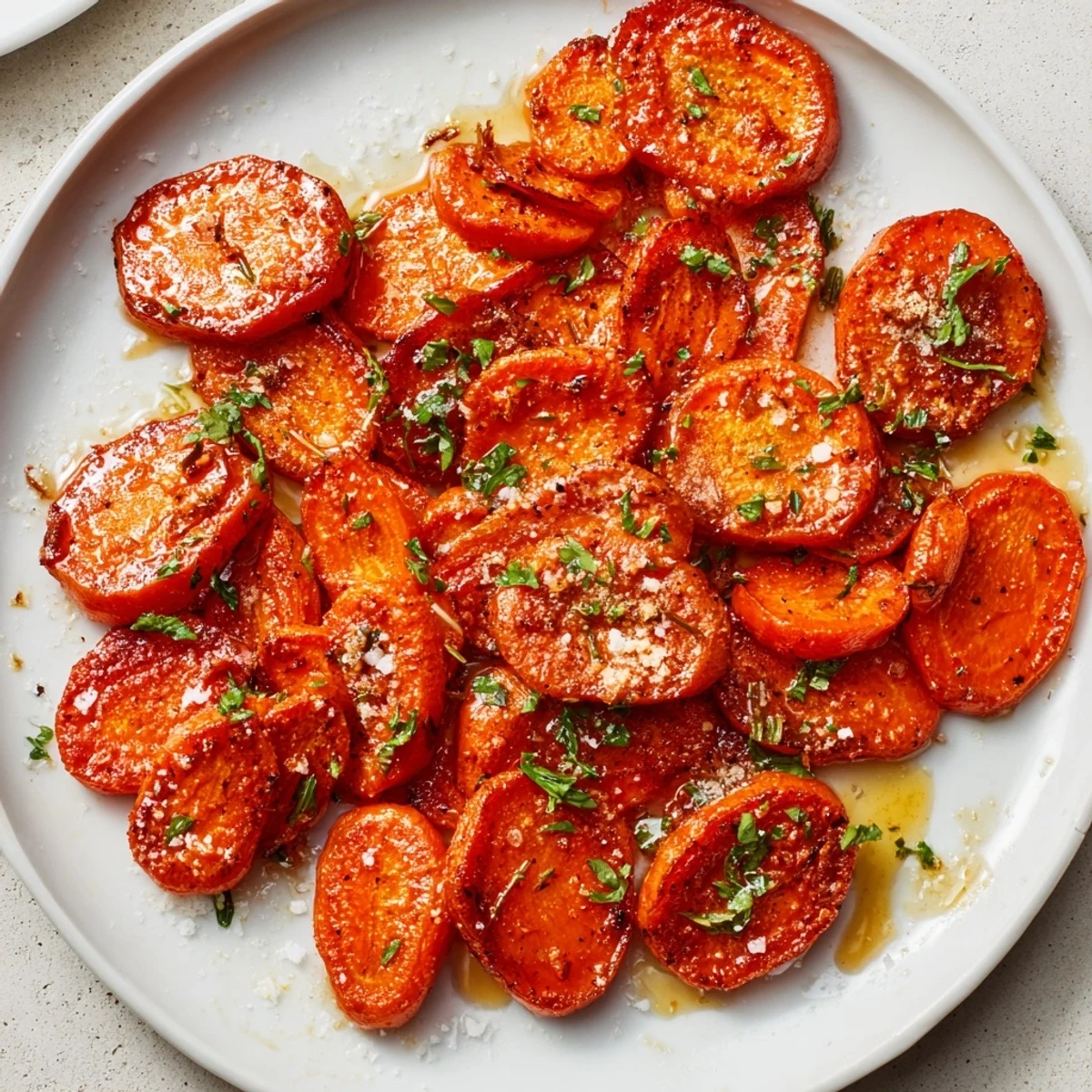 Fork-tender Crispy Smashed Carrots drizzled with olive oil and smoky paprika, served warm