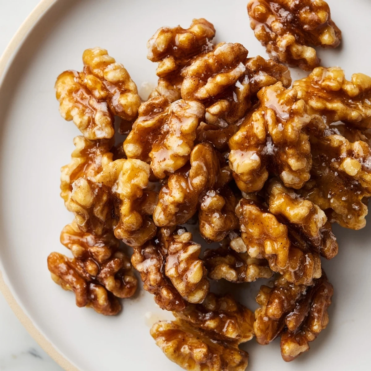 Toasted maple cinnamon walnuts coated in a sparkling, fragrant cinnamon sugar glaze