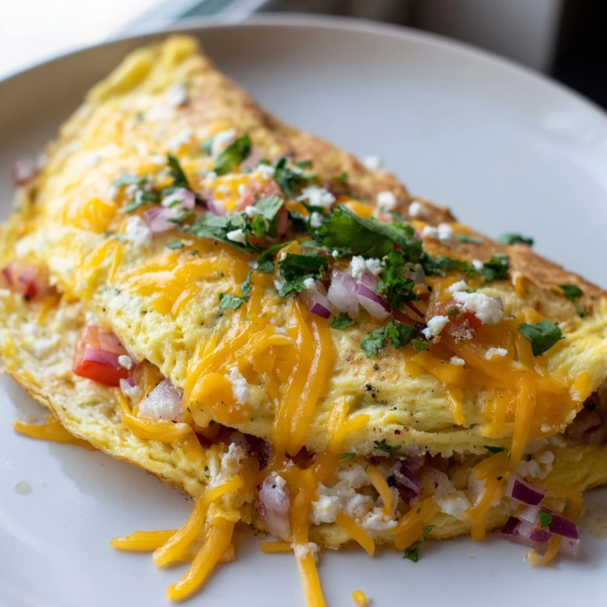 Steaming Mexican omelette garnished with salsa, creamy avocado, and bright lime wedges.