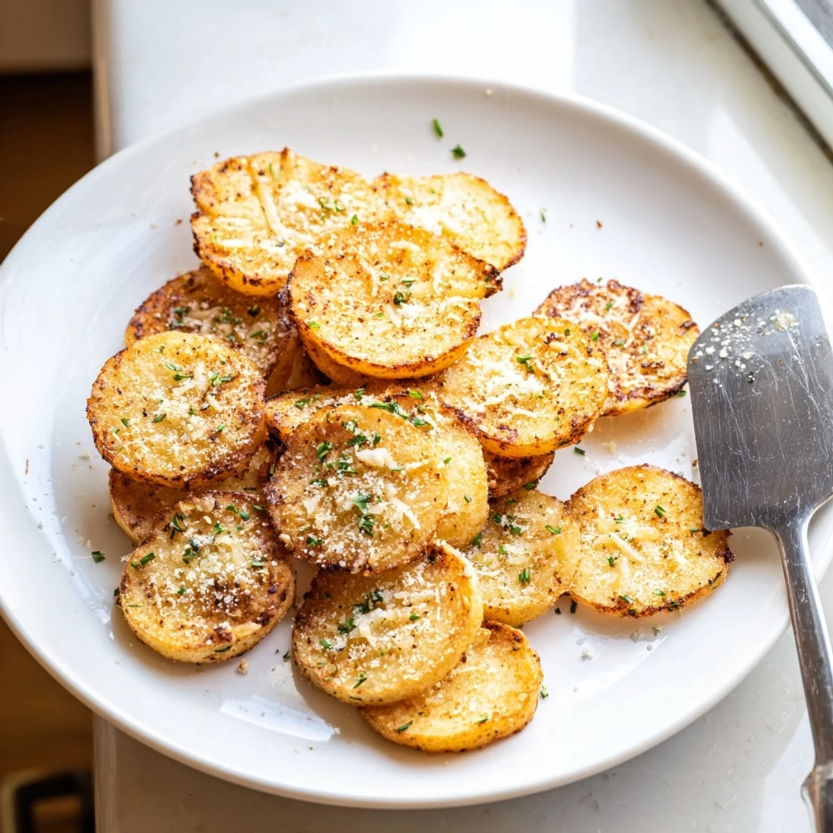 Crispy baked cottage cheese chips with golden edges served alongside a creamy yogurt dip