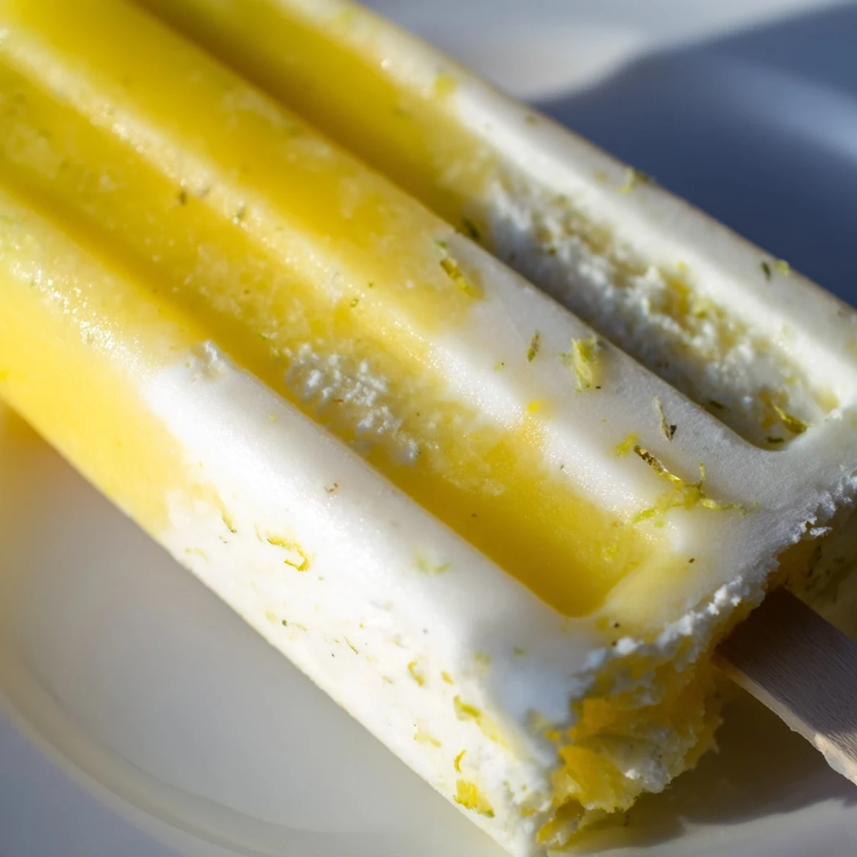 Vegan pineapple coconut lime popsicles marbled with rich coconut milk and fresh zest.