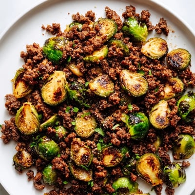 Ground Beef Brussels Sprouts Skillet