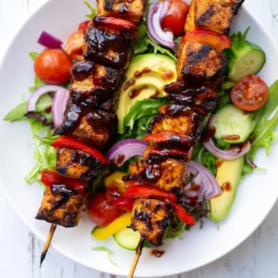 BBQ Chicken Skewer Salad