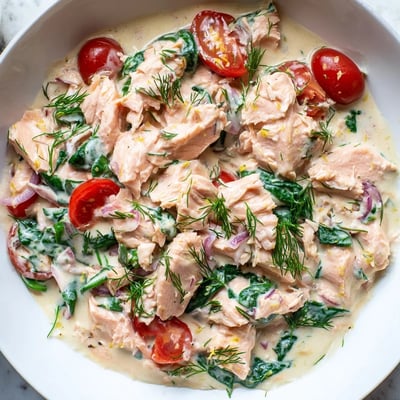 Healthy Creamy Leftover Salmon