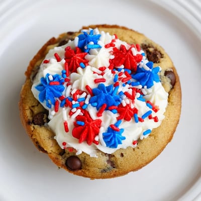 Patriotic Chocolate Chip Cookie Cups